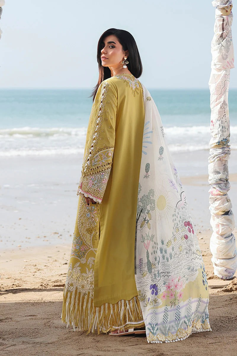 Qalamkar | 3 Piece Unstitched Embroidered Lawn | SA-07 HIRA