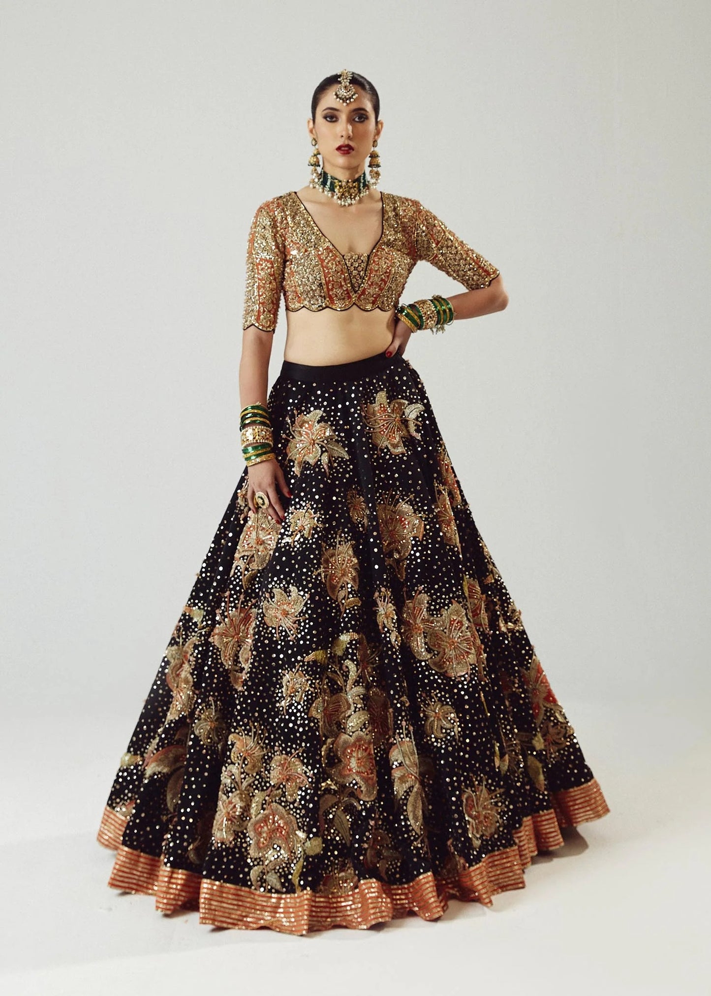 Hussain Rehar | Unstitched Satin Choli Silk Lehnga | Zaib
