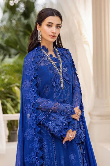 Maria B. | 3 Piece Unstitched Embroidered Chiffon Suit | MPC-25-103