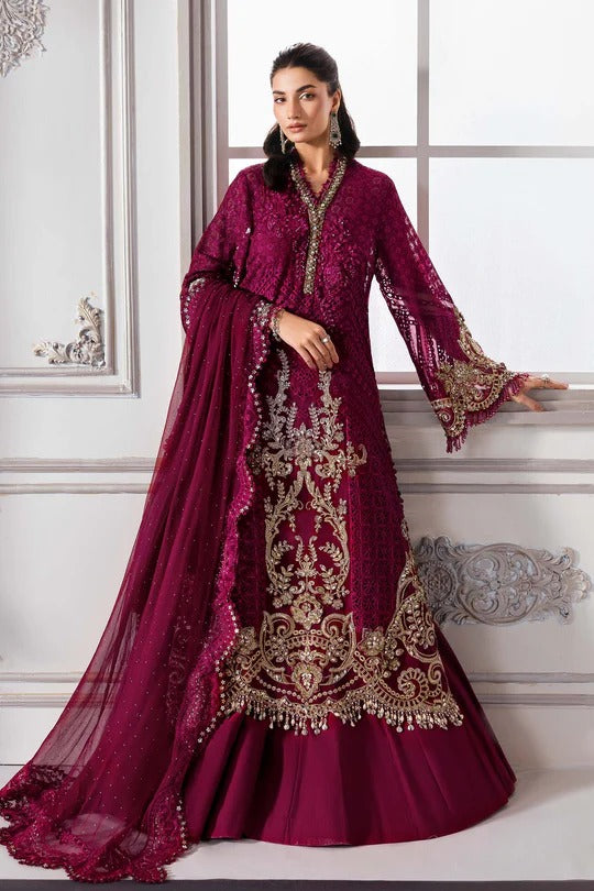 Maria B. | 3 Piece Unstitched Embroidered Chiffon Suit | BD-3003
