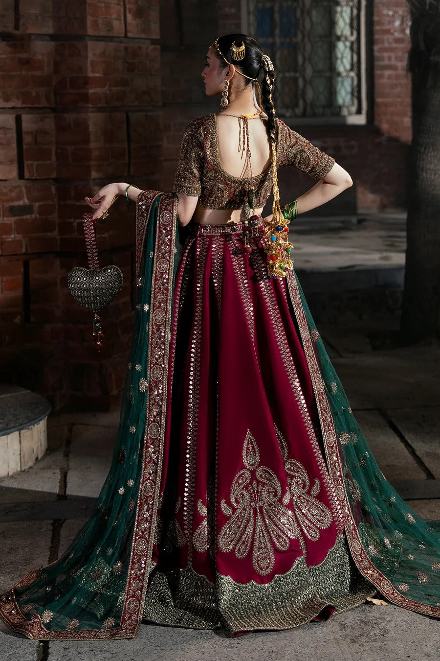 Mina Kashif | 3 Piece Unstitched Embroidered Tussle Silk Bridal Dress | Dilruba