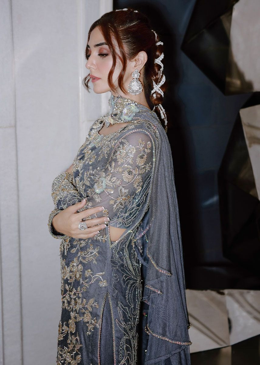 Sara Rohale Asghar | 3 Piece Unstitched Embroidered Silk | Lazulum