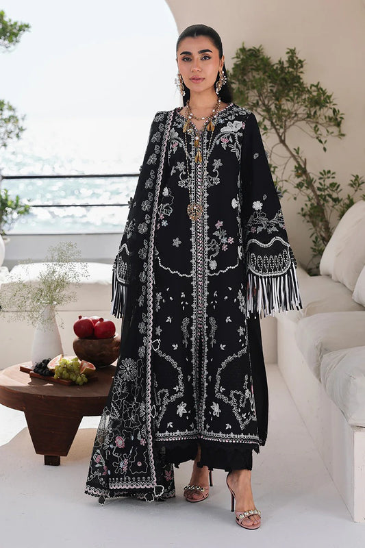 Qalamkar | 3 Piece Unstitched Embroidered Lawn | SA-02 LIANA
