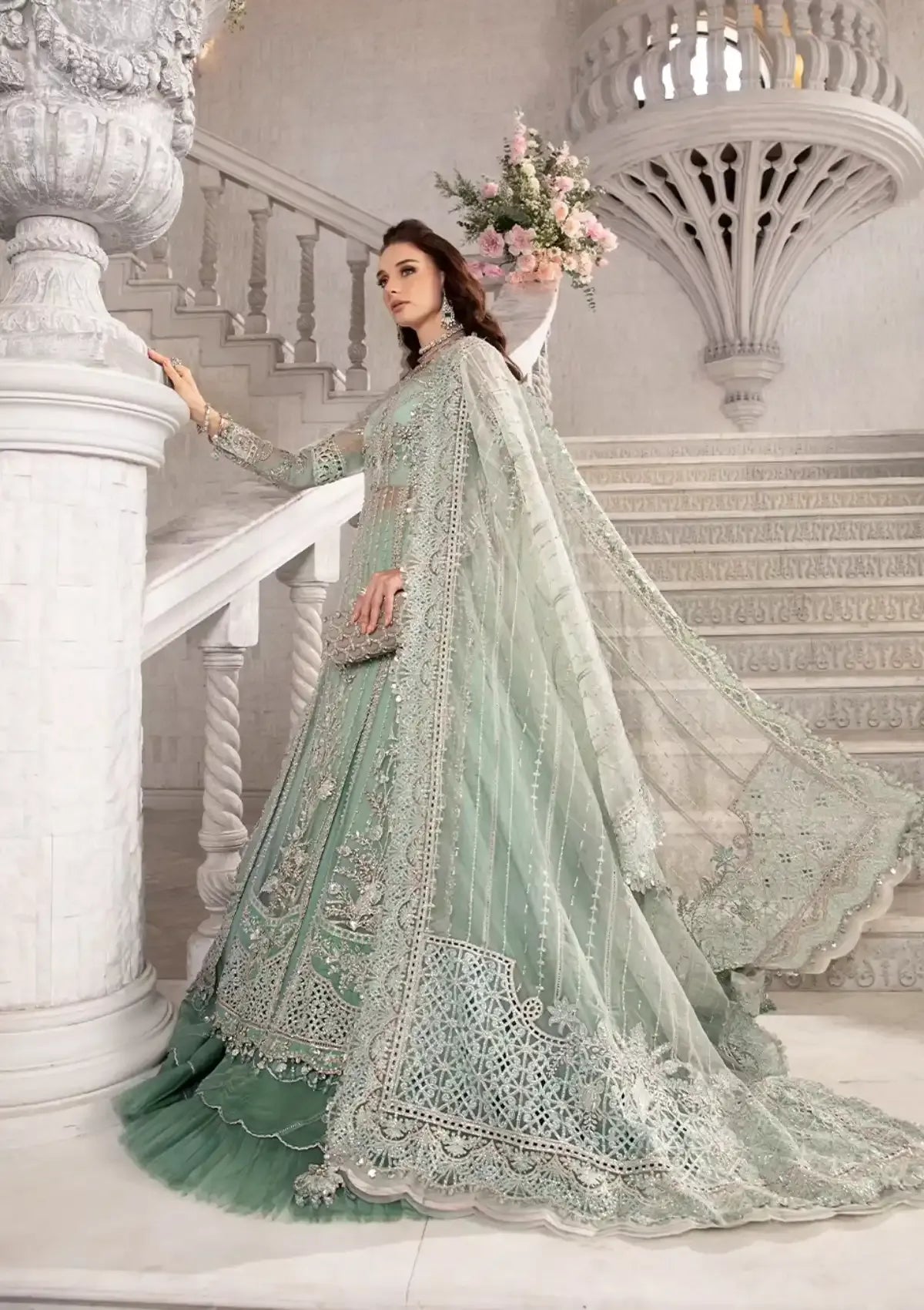 Maria B. | 3 Piece Unstitched Embroidered Organza | D3