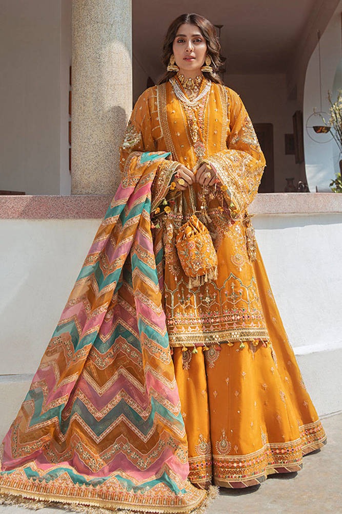 Mohsin Naveed Ranjha | Embroidered Garara Organza | Henna