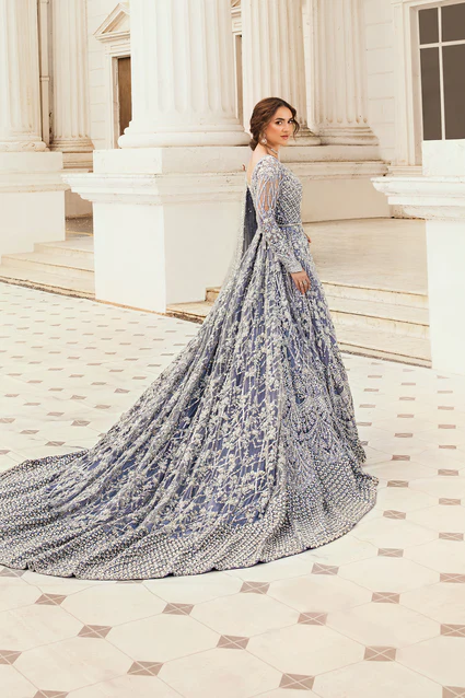 Erum Khan | 3 Piece Unstitched Net Bridal Outfit | Moonlit Majesty