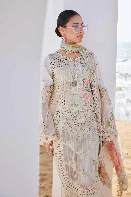 Maria B. | 3 Piece Unstitched Embroidered Lawn Suit | LAWN-25-07