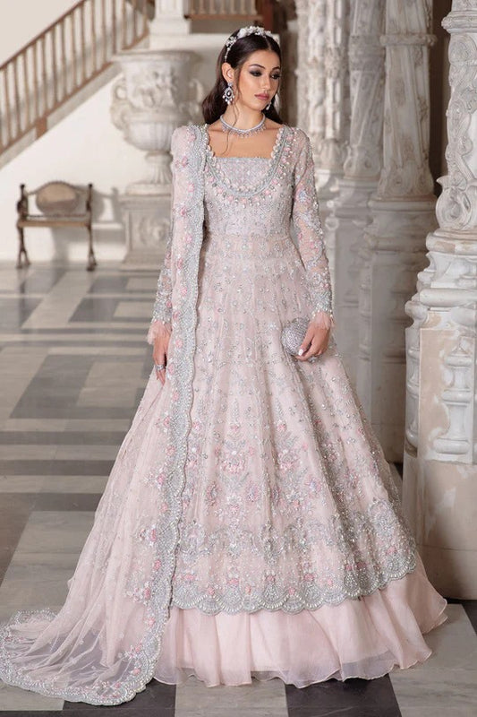 Maria B. | 3 Piece Unstitched Embroidered Organza Couture |Pale Pink MC-042