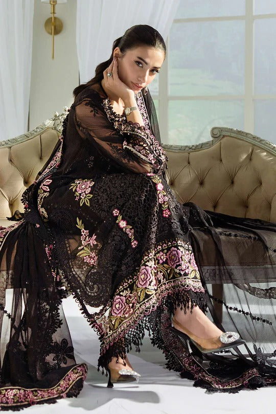 Maria B. | 3 Piece Unstitched Embroidered Chiffon Suit | MPC-25-104