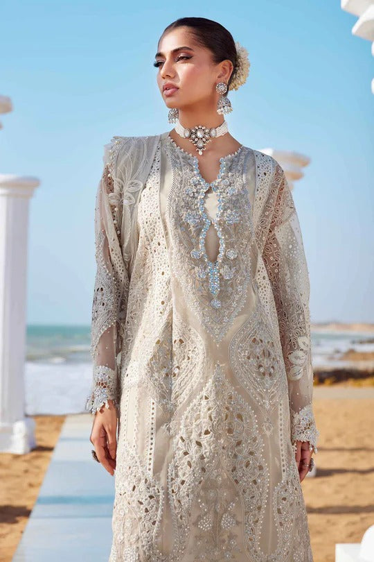 Maria B. | 3 Piece Unstitched Embroidered Organza Suit | LAWN-25-09