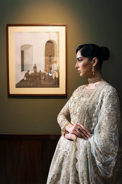 Saira Rizwan | 3 Piece Unstitched Embroidered sequined & embellished Net | Lucent-SRF-D-02