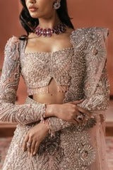 Soraya | Unstitched Soft Pink Net Lehnga | Catherine