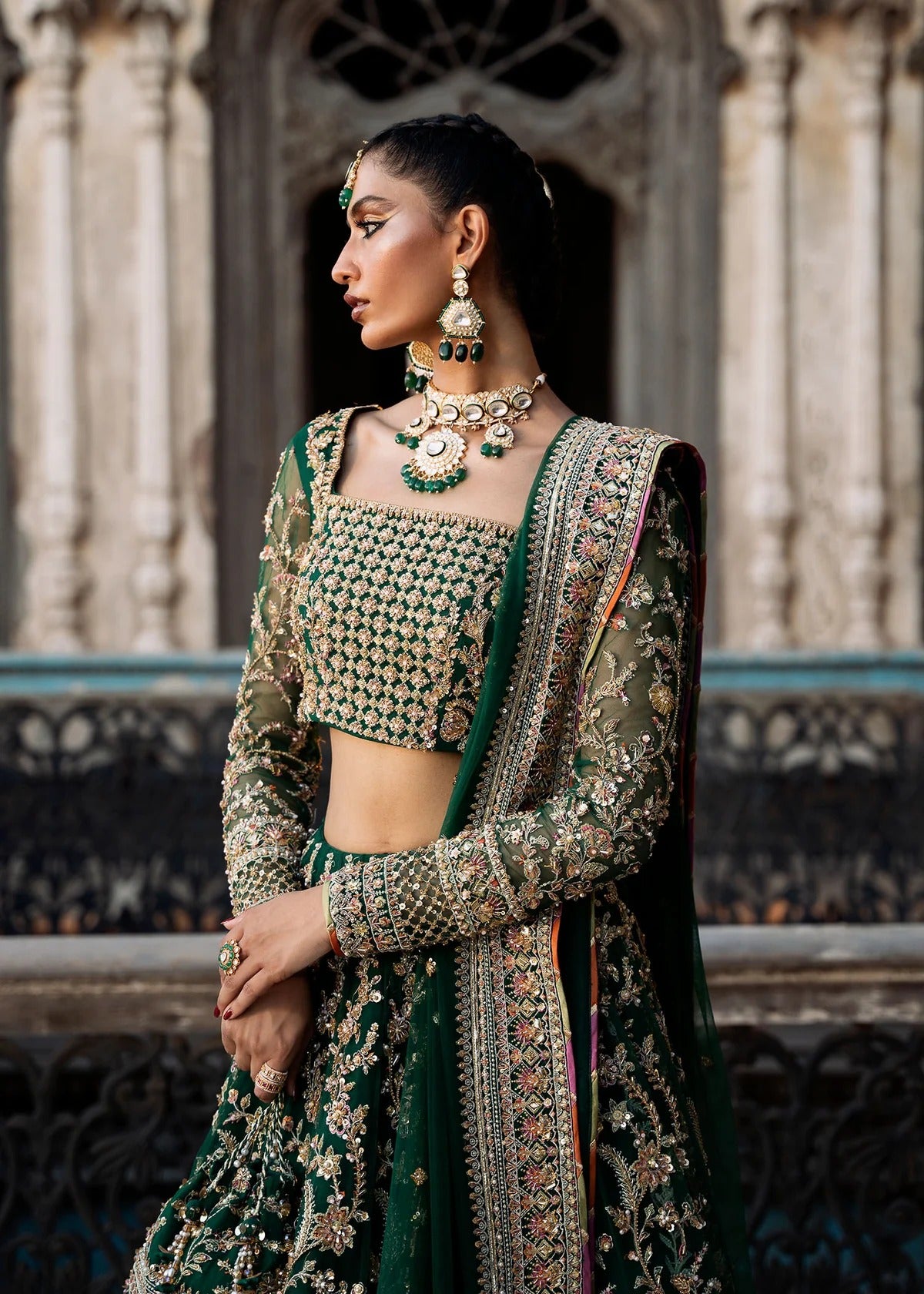 Kanwal Malik | Unstitched Bridal Net Choli with Lehenga | Sukhan