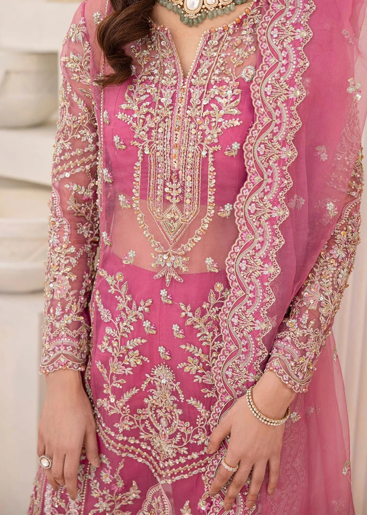 Kanwal Malik | 3 Piece Unstitched Embroidered Organza | Risha