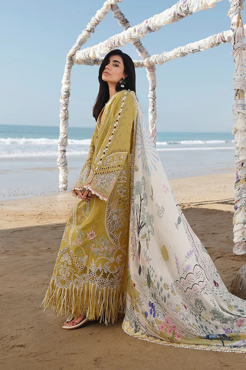 Qalamkar | 3 Piece Unstitched Embroidered Lawn | SA-07 HIRA
