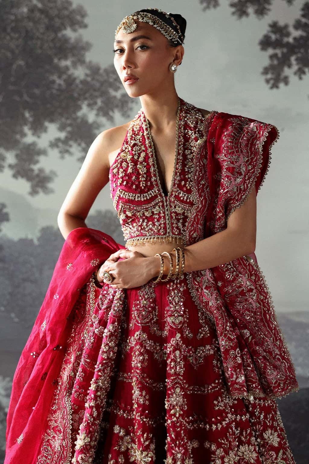 Afrozeh | 3 Piece Unstitched Embroidered Bridal | Claude