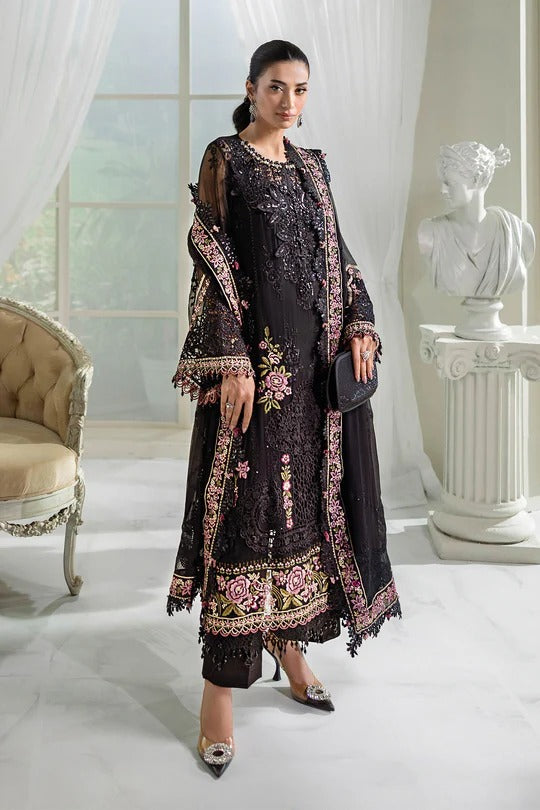Maria B. | 3 Piece Unstitched Embroidered Chiffon Suit | MPC-25-104