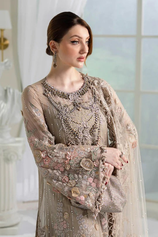 Maria B. | 3 Piece Unstitched Embroidered Chiffon Suit | MPC-25-107