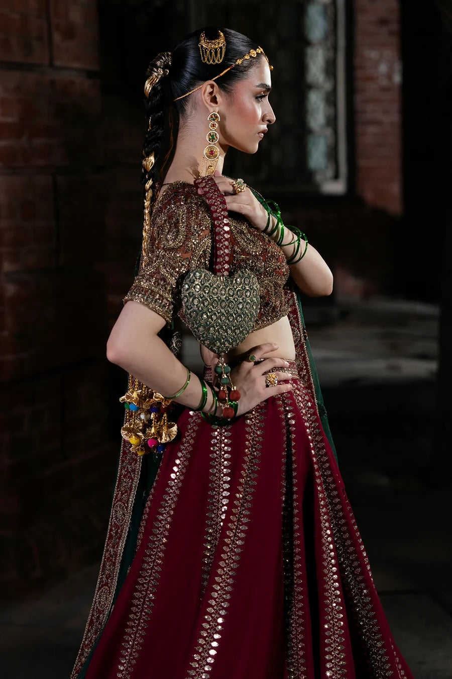 Mina Kashif | 3 Piece Unstitched Embroidered Tussle Silk Bridal Dress | Dilruba