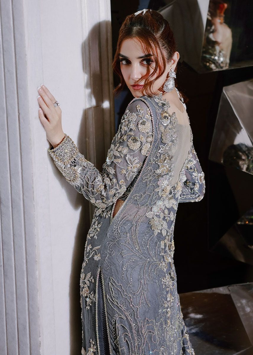 Sara Rohale Asghar | 3 Piece Unstitched Embroidered Silk | Lazulum