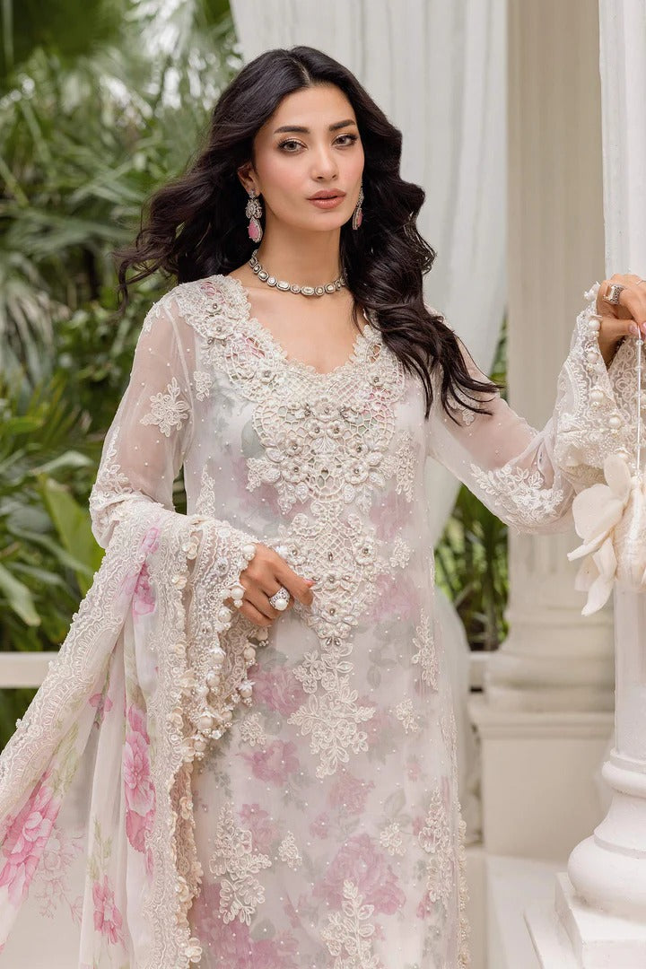 Maria B. | 3 Piece Unstitched Embroidered Chiffon Suit | MPC-25-101