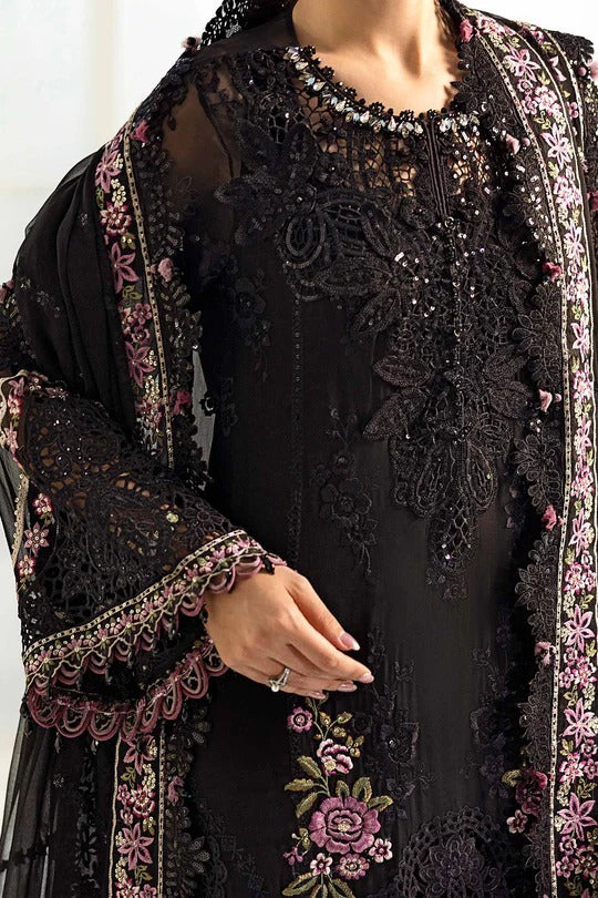Maria B. | 3 Piece Unstitched Embroidered Chiffon Suit | MPC-25-104