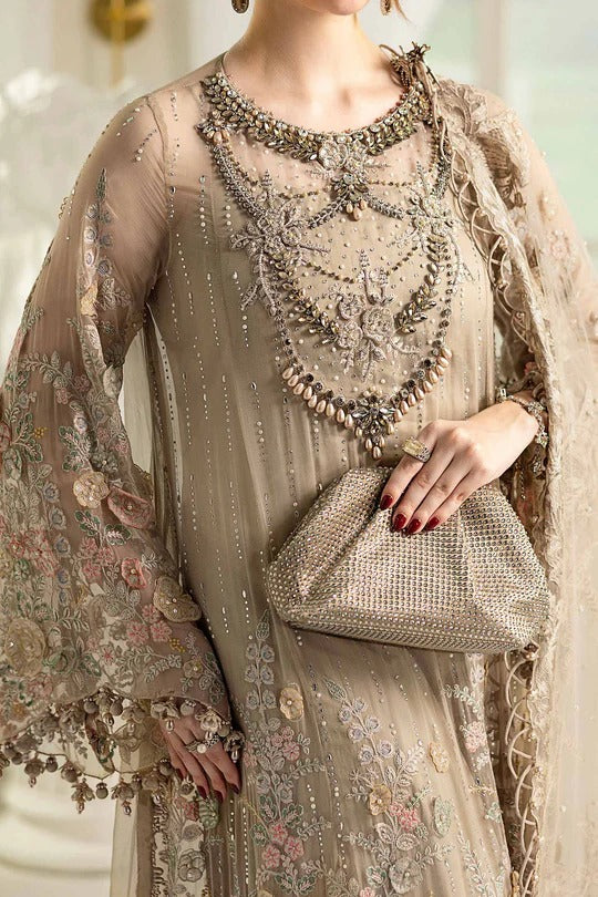 Maria B. | 3 Piece Unstitched Embroidered Chiffon Suit | MPC-25-107