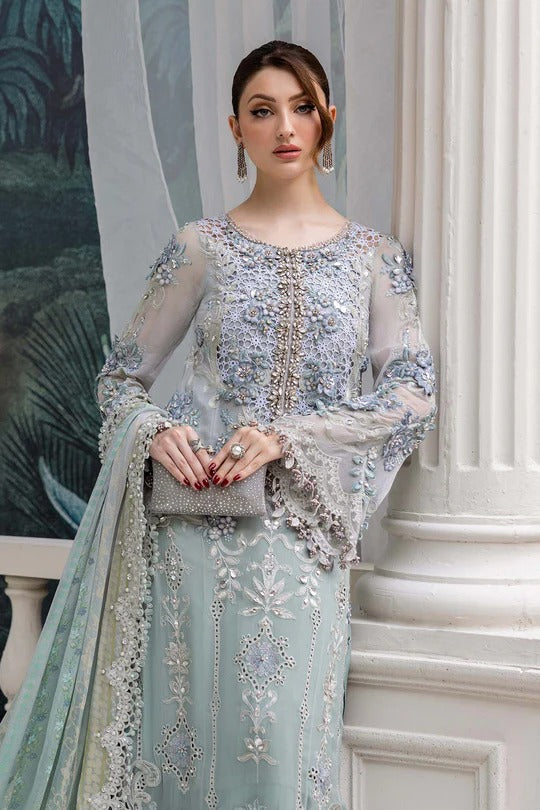 Maria B. | 3 Piece Unstitched Embroidered Chiffon Suit | MPC-25-108