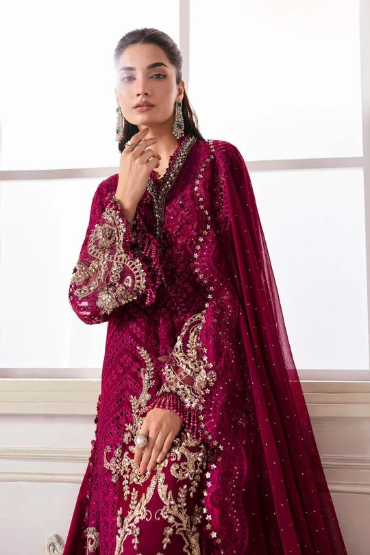 Maria B. | 3 Piece Unstitched Embroidered Chiffon Suit | BD-3003