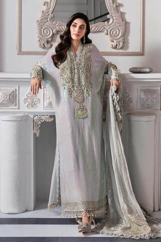 Maria B. | 3 Piece Unstitched Embroidered Chiffon Suit | BD-3005