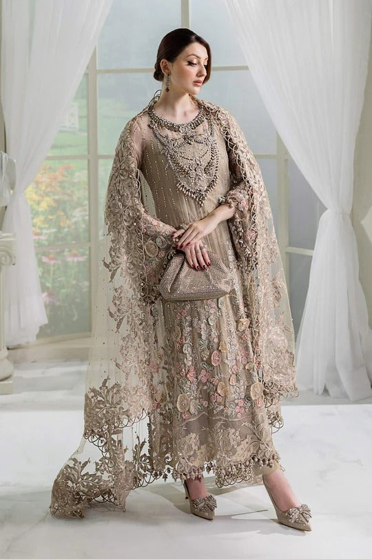 Maria B. | 3 Piece Unstitched Embroidered Chiffon Suit | MPC-25-107