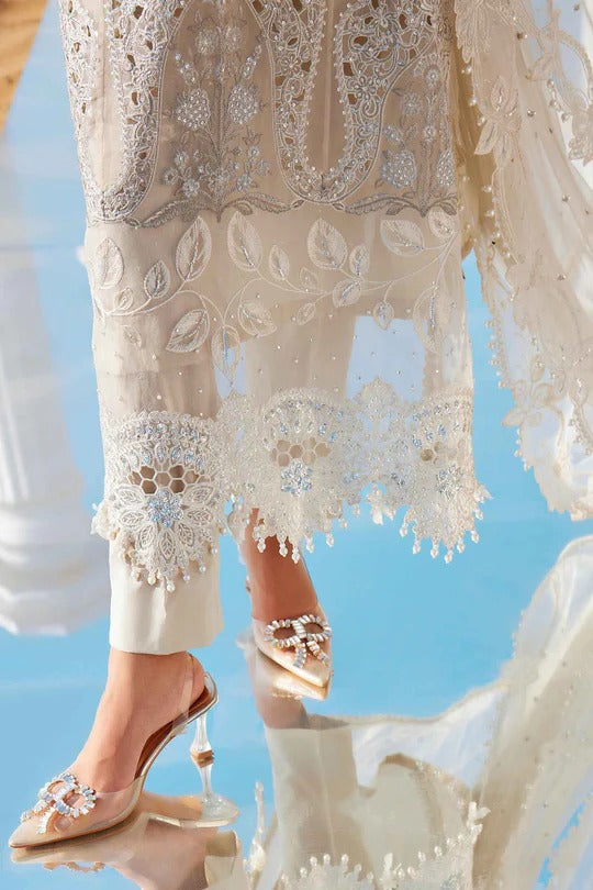 Maria B. | 3 Piece Unstitched Embroidered Organza Suit | LAWN-25-09