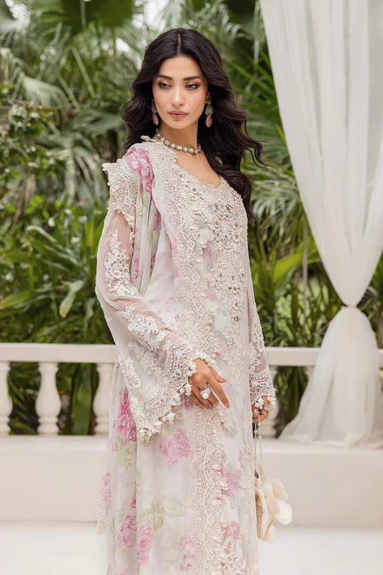Maria B. | 3 Piece Unstitched Embroidered Chiffon Suit | MPC-25-101