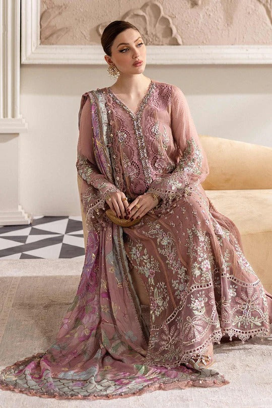Maria B. | 3 Piece Unstitched Embroidered Chiffon Suit | MPC-25-105