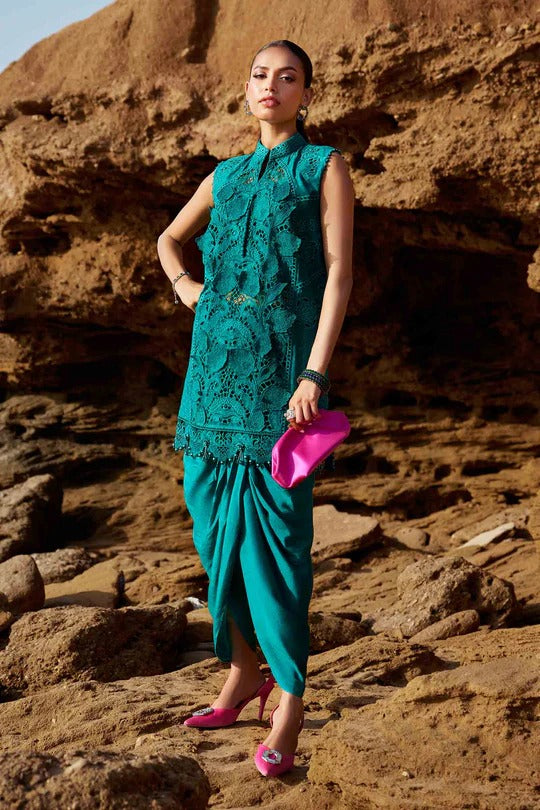 Maria B. | 3 Piece Unstitched Embroidered Organza Lawn Suit | LAWN-25-05 EL-25