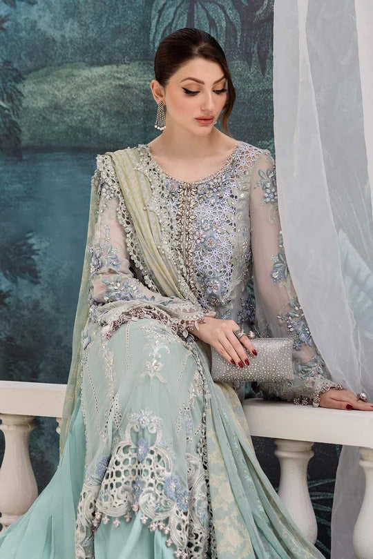 Maria B. | 3 Piece Unstitched Embroidered Chiffon Suit | MPC-25-108