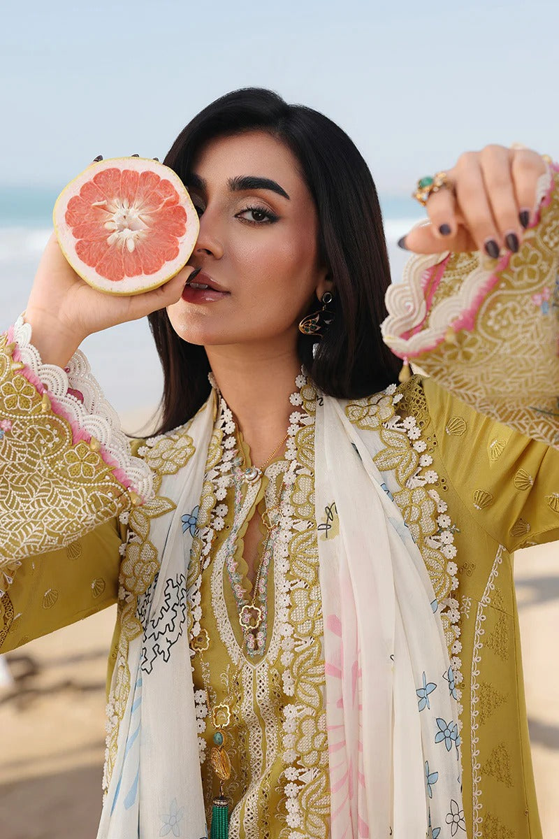 Qalamkar | 3 Piece Unstitched Embroidered Lawn | SA-07 HIRA