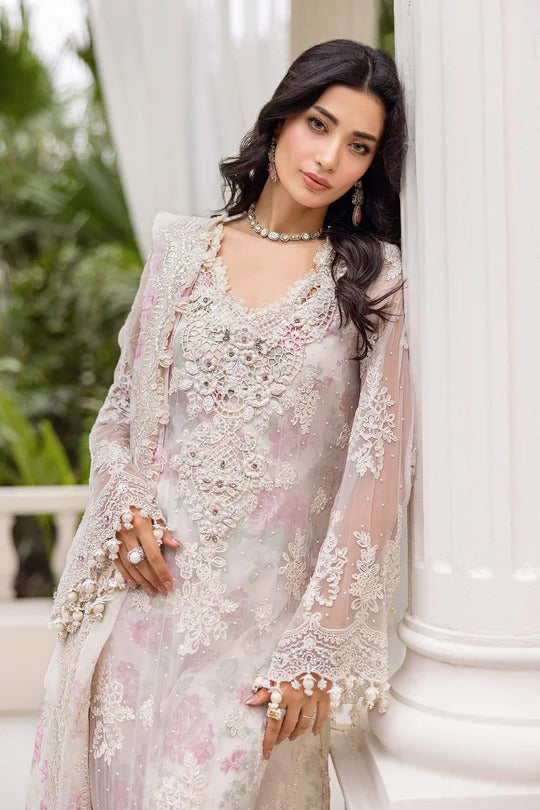 Maria B. | 3 Piece Unstitched Embroidered Chiffon Suit | MPC-25-101