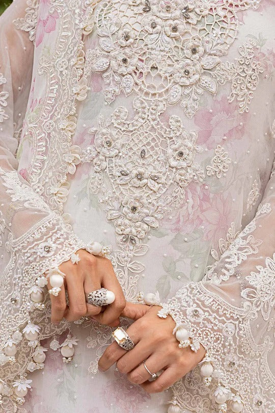 Maria B. | 3 Piece Unstitched Embroidered Chiffon Suit | MPC-25-101