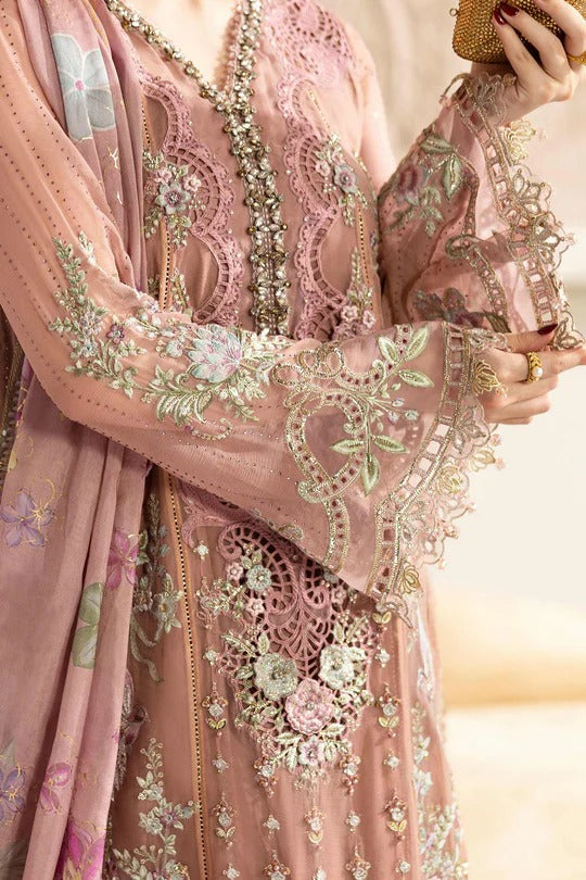 Maria B. | 3 Piece Unstitched Embroidered Chiffon Suit | MPC-25-105