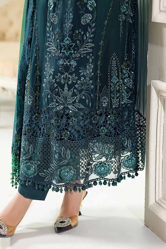 Maria B. | 3 Piece Unstitched Embroidered Chiffon Suit | MPC-25-106