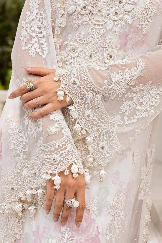 Maria B. | 3 Piece Unstitched Embroidered Chiffon Suit | MPC-25-101