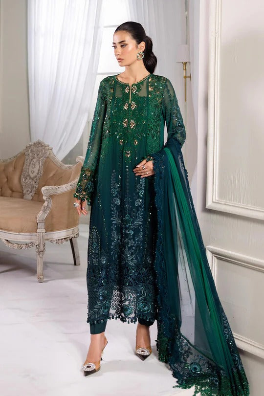 Maria B. | 3 Piece Unstitched Embroidered Chiffon Suit | MPC-25-106