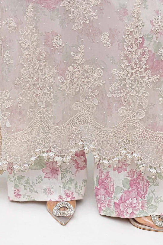 Maria B. | 3 Piece Unstitched Embroidered Chiffon Suit | MPC-25-101