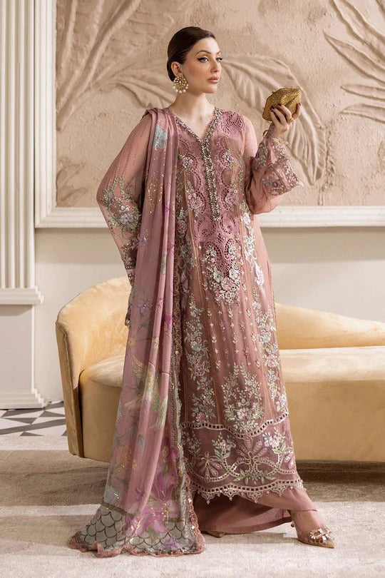 Maria B. | 3 Piece Unstitched Embroidered Chiffon Suit | MPC-25-105