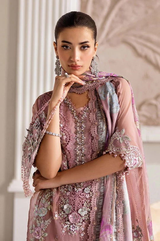 Maria B. | 3 Piece Unstitched Embroidered Chiffon Suit | MPC-25-105