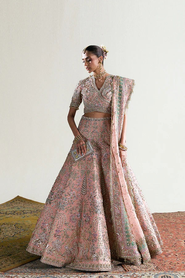 Suffuse | 3 Piece Unstitched Organza Choli with Lehenga | Zaleh