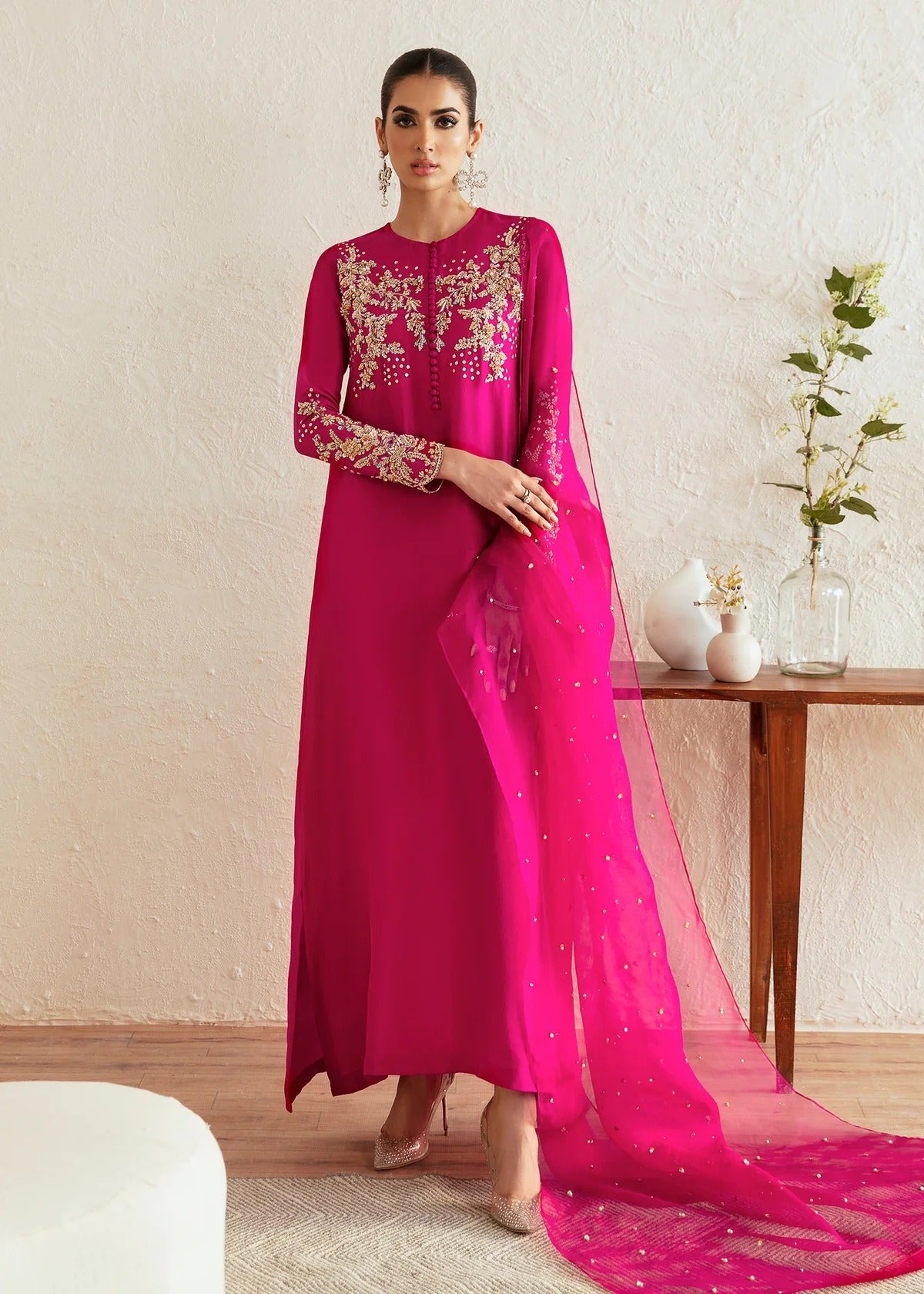 Kanwal Malik | 3 Piece Unstitched Embroidered Silk | Myra