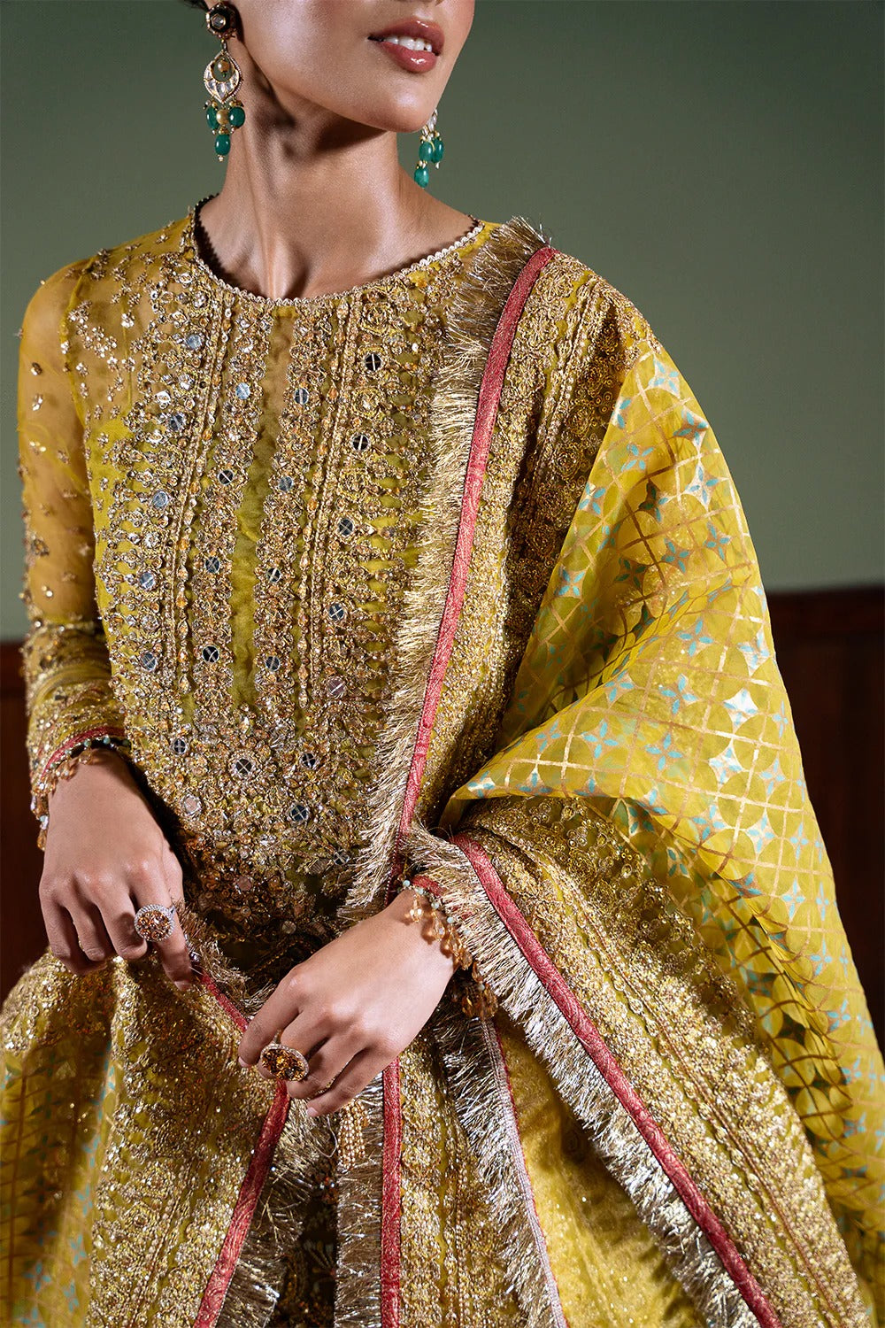 Saira Rizwan | 3 Piece Unstitched Embroidered Organza | SERA-SRF-D-08