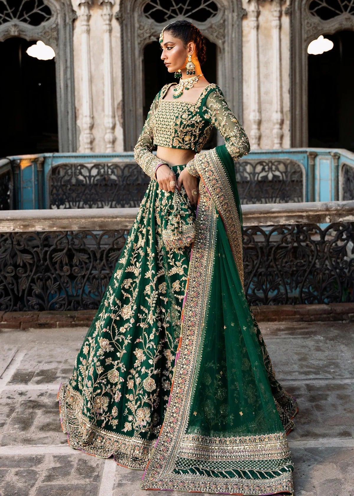 Kanwal Malik | Unstitched Bridal Net Choli with Lehenga | Sukhan